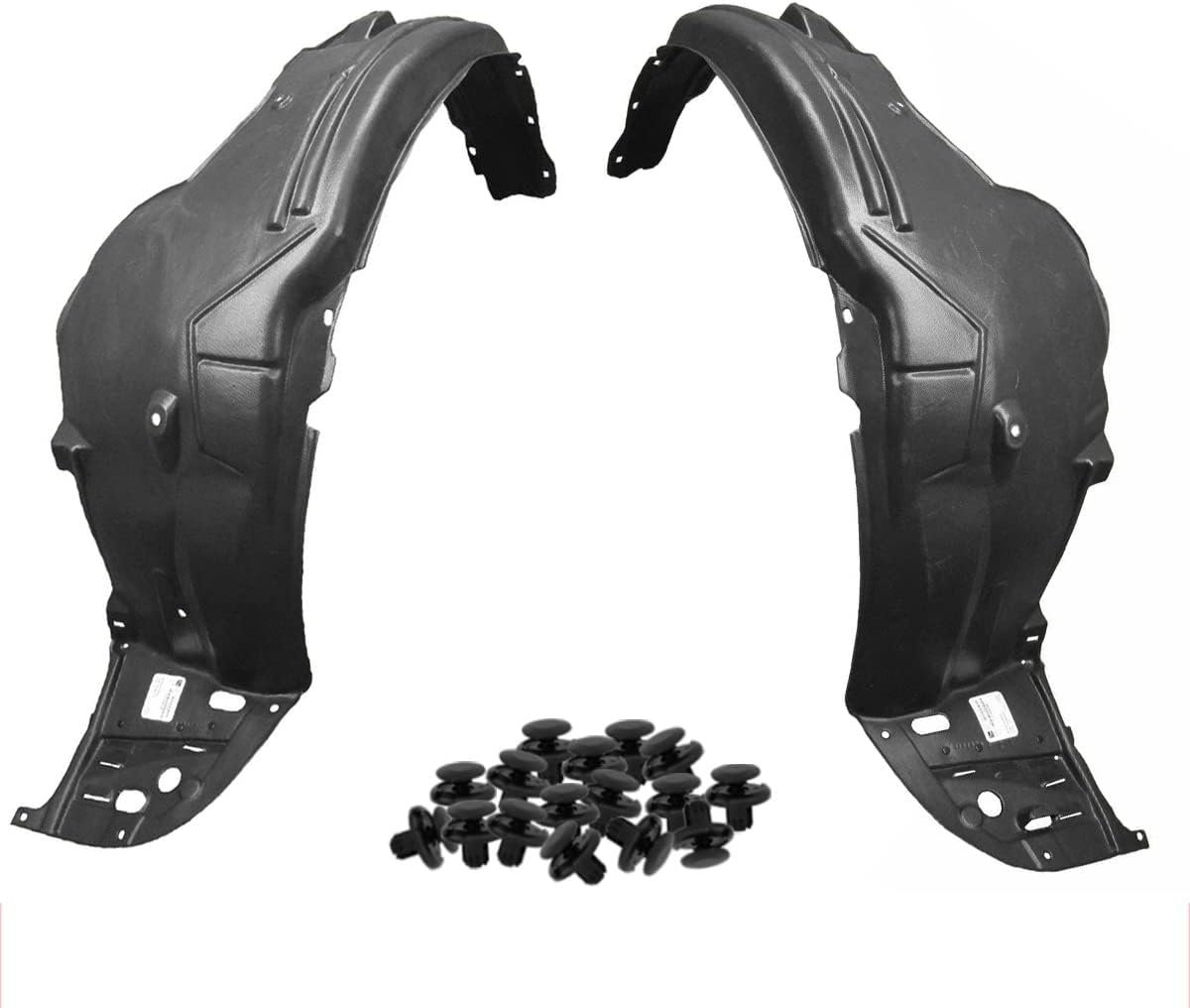 Fender Liner Set w/Clips For 2013-2015 Accord Sedan Front Driver & Passenger Side