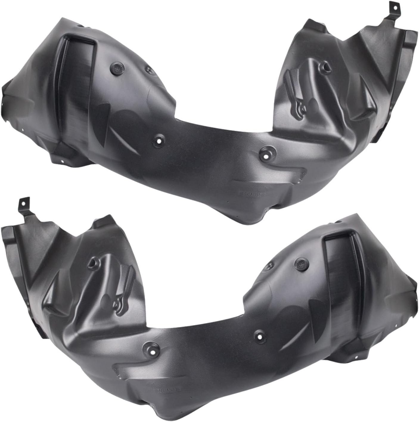 TRQ Front Driver and Passenger Side Inner Fender Liner Set | For 2015-2017 Ford Mustang without Performance Package