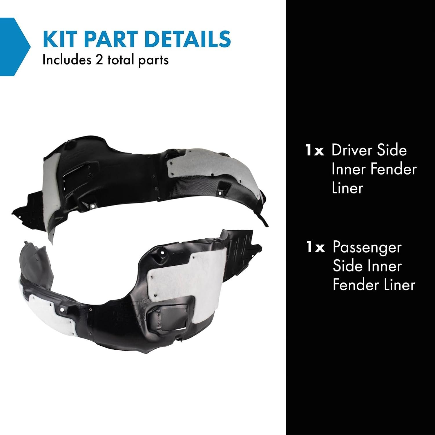 TRQ Inner Fender Liner Set | For 2011-2013 Hyundai Sonata - Image 2