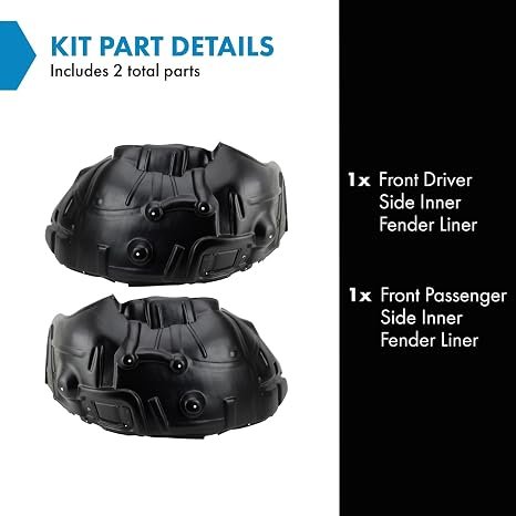 TRQ Front Inner Fender Liner Set | For 2013-2018 Ram 1500 2019 1500 Classic - Image 2