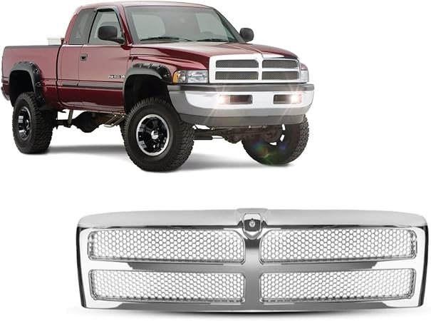 Front Grille With Honeycomb Mesh Insert - Compatible With Dodge Ram 1500, 2500, 3500 (1994-2002)